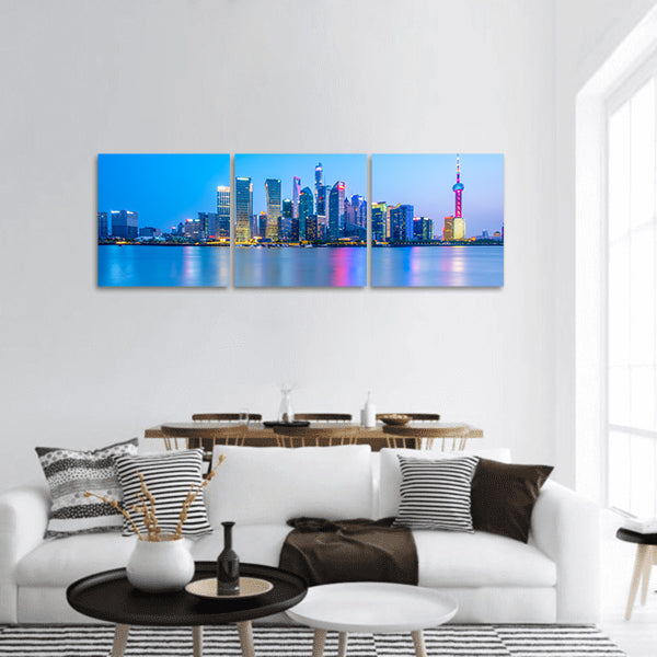 Lujiazui Financial District panoramic canvas wall art.