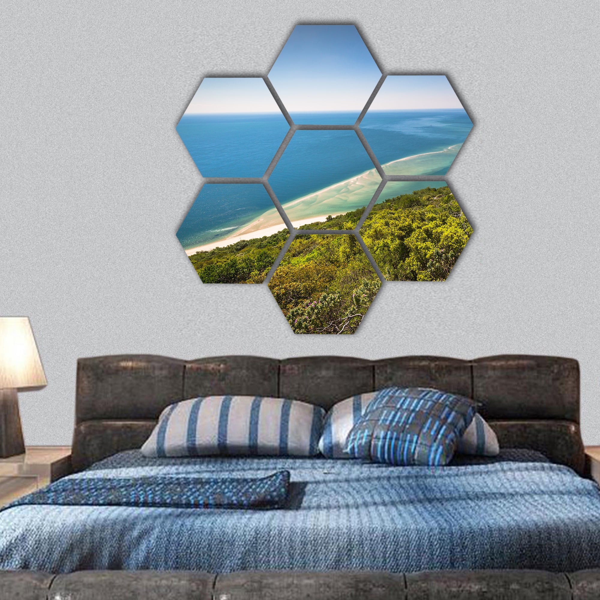 National Park Arrabida in Setubal, Portugal  hexagonal canvas wall art