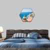 Famous old Italian resort at summer, Italy hexagonal canvas wall art