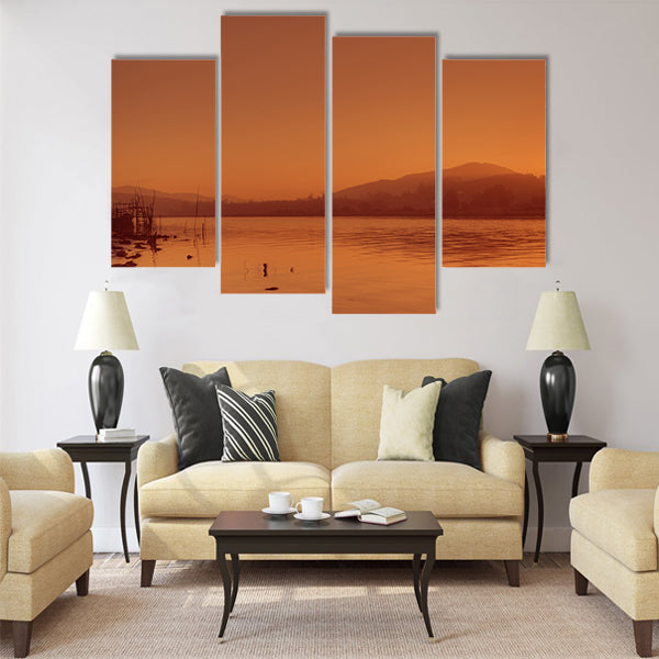 Sunset on the Nile River, Egypt Multi panel canvas wall art