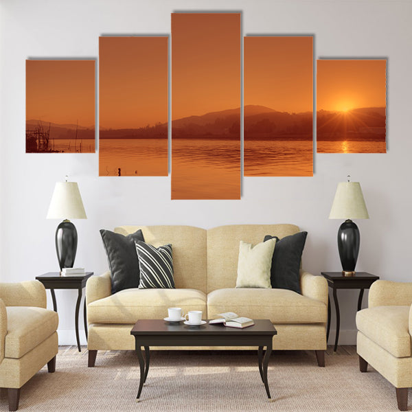 Sunset on the Nile River, Egypt Multi panel canvas wall art
