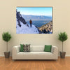 A Male Hiker On A Hiking Trail In The Early winter In The Mountains Of Liechtenstein, Multi Panel Canvas Wall Art