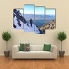 A Male Hiker On A Hiking Trail In The Early winter In The Mountains Of Liechtenstein, Multi Panel Canvas Wall Art