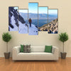 A Male Hiker On A Hiking Trail In The Early winter In The Mountains Of Liechtenstein, Multi Panel Canvas Wall Art