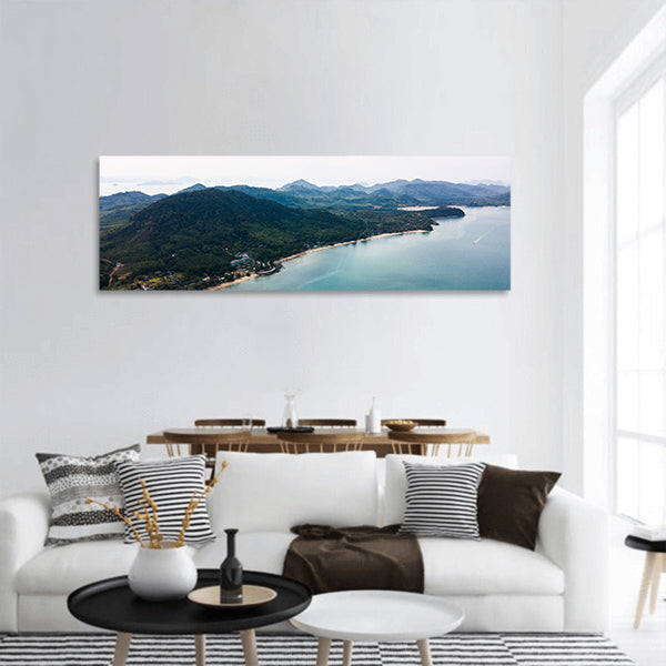 Aerial view landscape of Koh Yao panoramic canvas wall art.