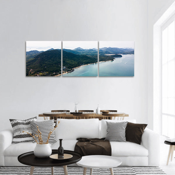 Aerial view landscape of Koh Yao panoramic canvas wall art.