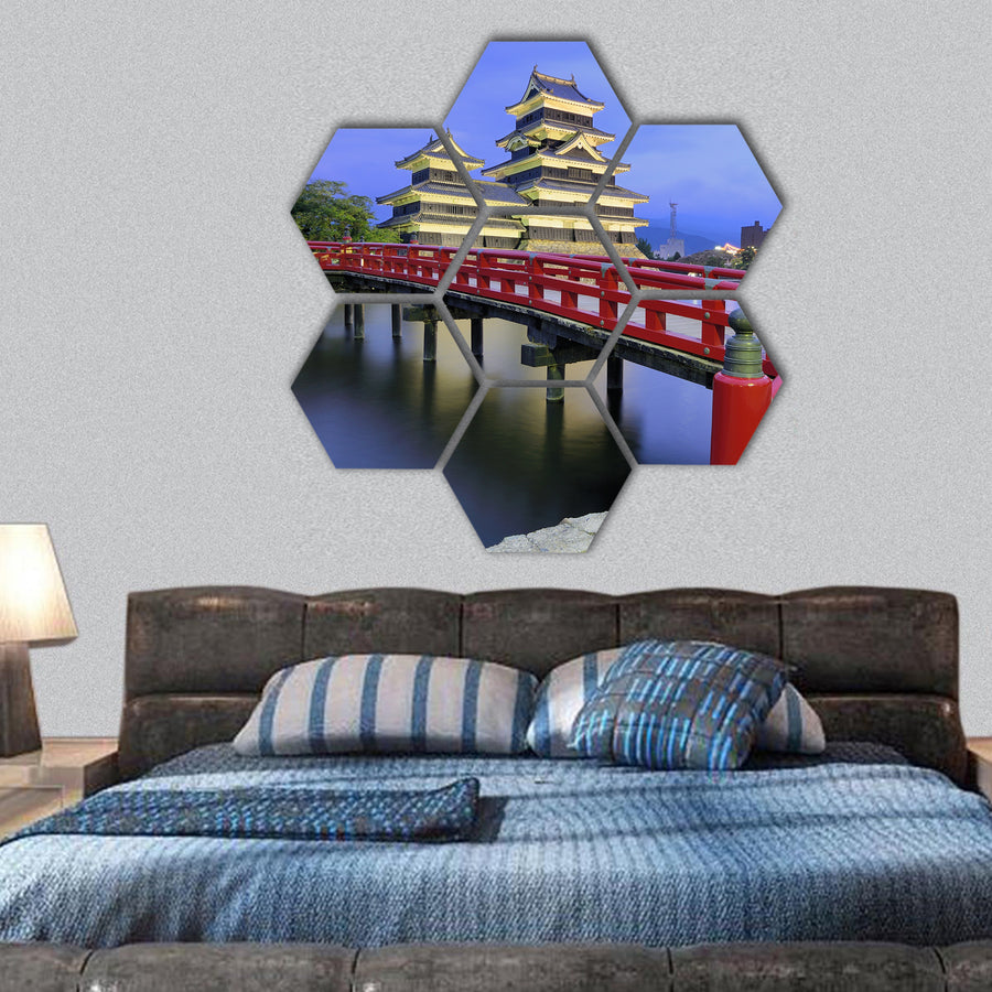 Matsumoto Castle in Matsumoto, Japan hexagonal canvas wall art