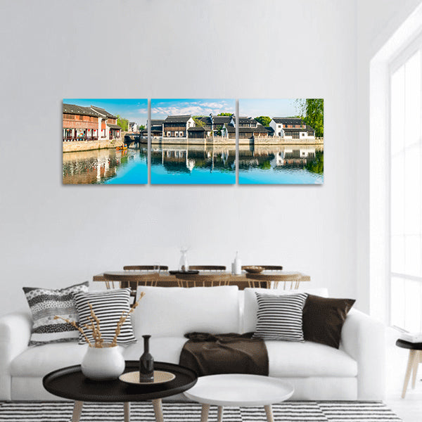 Shantang street with houses panoramic canvas wall art.