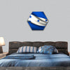 Flying Flag of Honduras  hexagonal canvas wall art