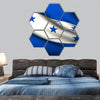 Flying Flag of Honduras  hexagonal canvas wall art