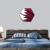 Flying Flag of Qatar hexagonal canvas wall art