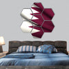 Flying Flag of Qatar hexagonal canvas wall art