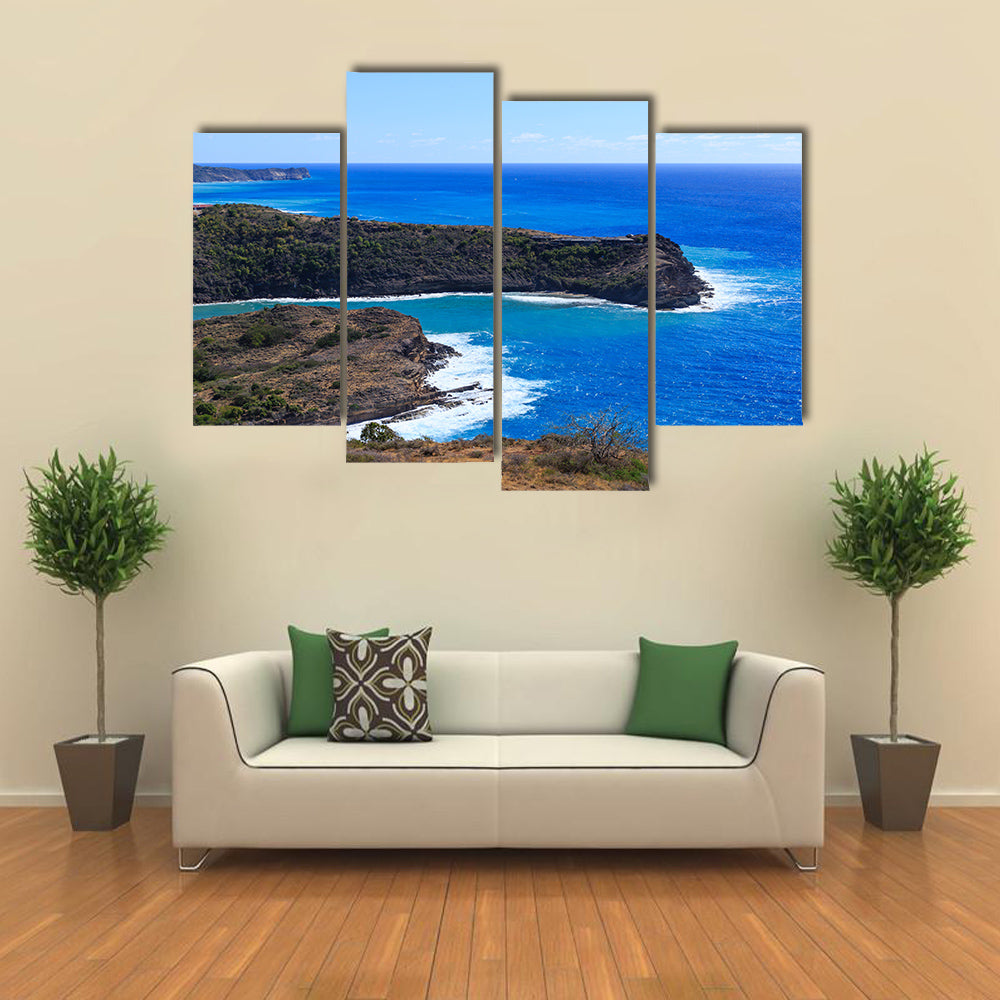 Surf Hitting Bay on Antigua Multi panel canvas wall art