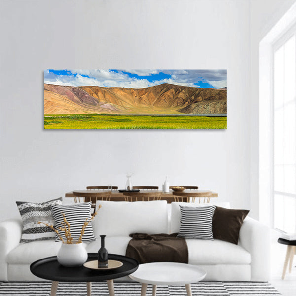 Beautiful view of Bulunkul Lake panoramic canvas wall art.