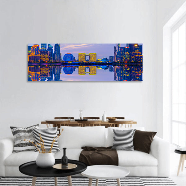 Architectural landscape panoramic canvas wall art.