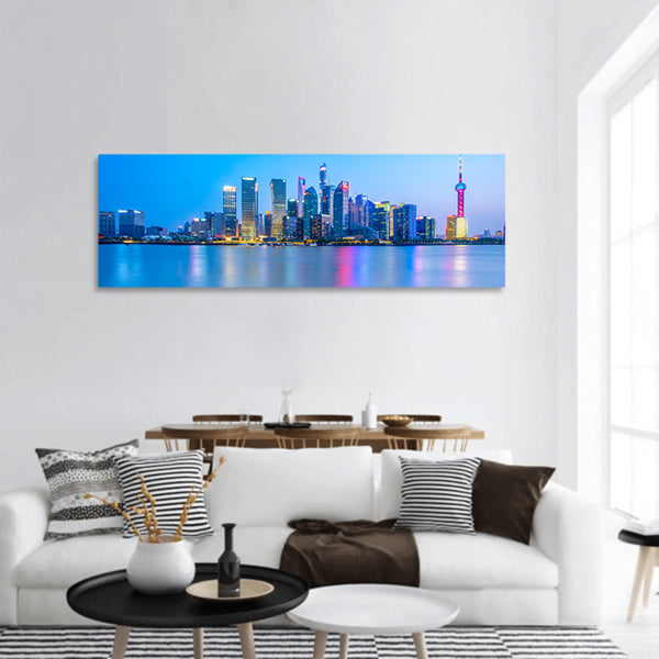 Shanghai landscape panoramic canvas wall art.