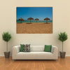 Umbrellas Cuba. Trinidad. Ancona Beach, Caribbean Sea on a tropical island Multi panel canvas wall art