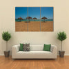 Umbrellas Cuba. Trinidad. Ancona Beach, Caribbean Sea on a tropical island Multi panel canvas wall art