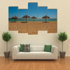 Umbrellas Cuba. Trinidad. Ancona Beach, Caribbean Sea on a tropical island Multi panel canvas wall art