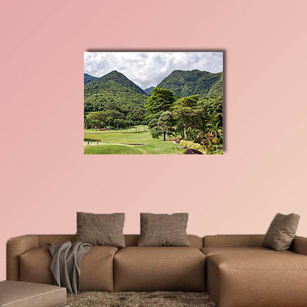 Golf course on the green mountains next to Caracas (Venezuela) wall art