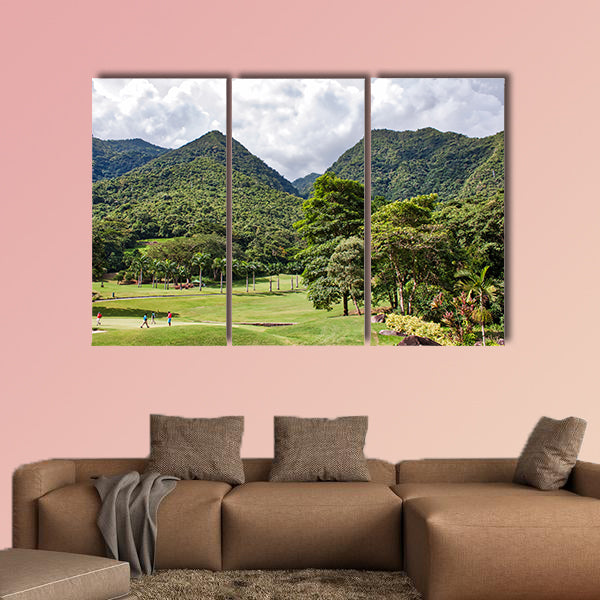 Golf course on the green mountains next to Caracas (Venezuela) wall art