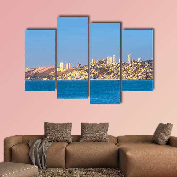 Renaca resort town at Valparaiso, Chile multi panel canvas wall art