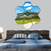 Karwendel mountains in Austria hexagonal canvas wall art