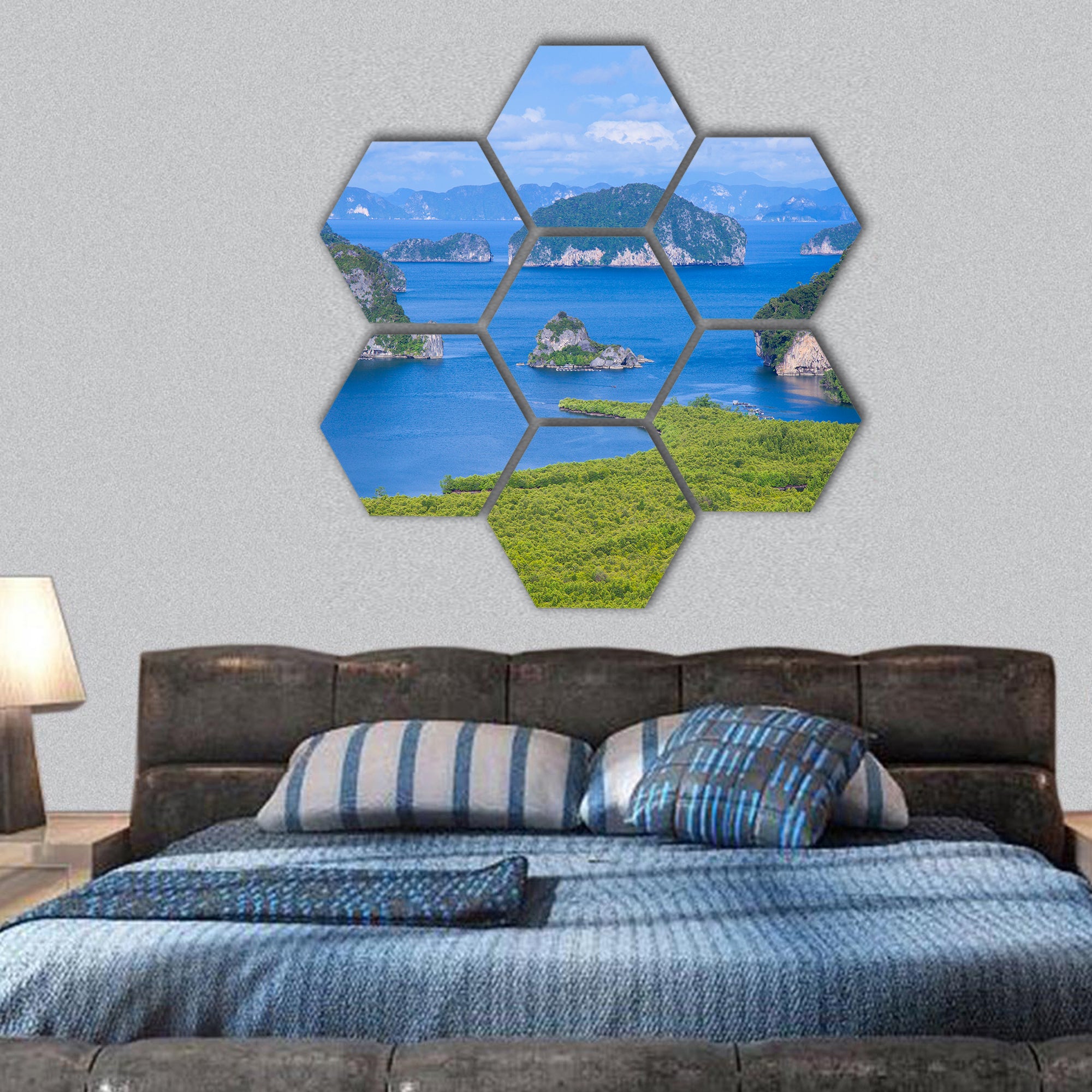 Samed nangchee , Phang Nga Province Thailand hexagonal canvas wall art