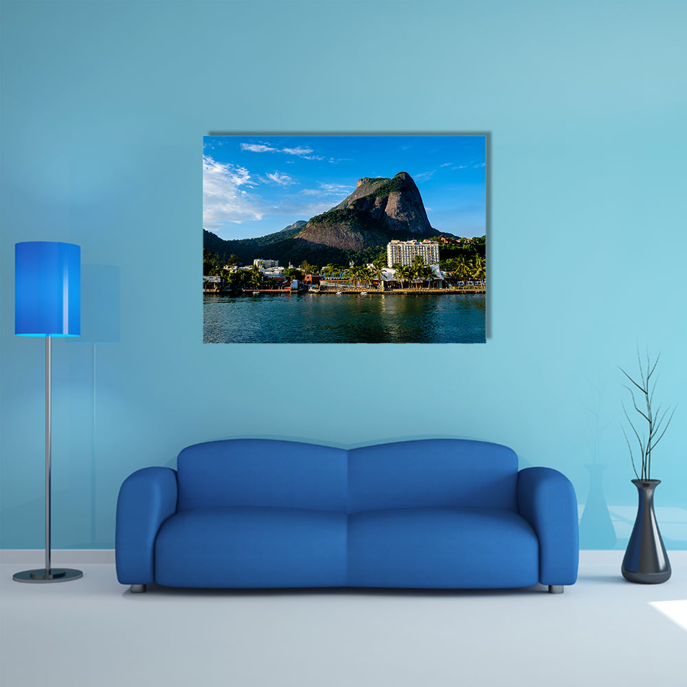 The Gavea Stone on the hill during late afternoon, Rio de Janeiro Multi Panel Canvas Wall Art