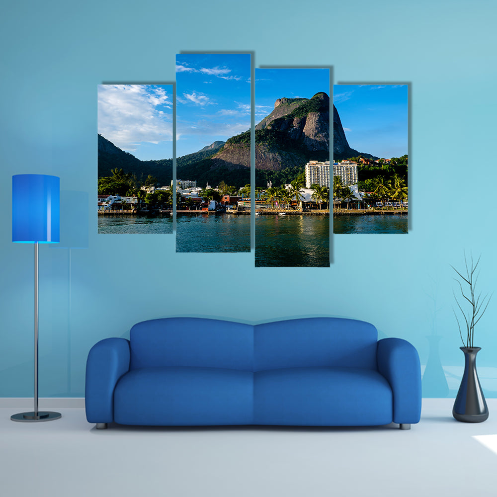 The Gavea Stone on the hill during late afternoon, Rio de Janeiro Multi Panel Canvas Wall Art