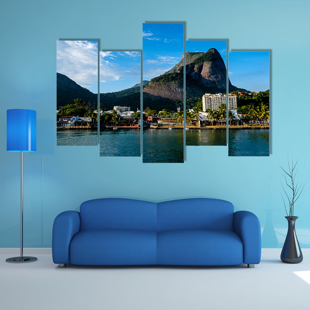 The Gavea Stone on the hill during late afternoon, Rio de Janeiro Multi Panel Canvas Wall Art