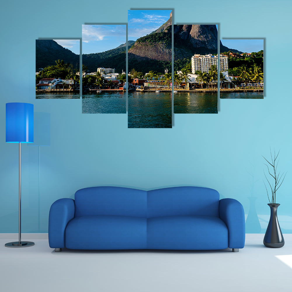 The Gavea Stone on the hill during late afternoon, Rio de Janeiro Multi Panel Canvas Wall Art