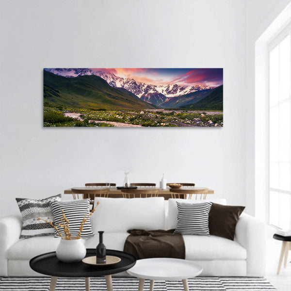 Great valley in day light panoramic canvas wall art.