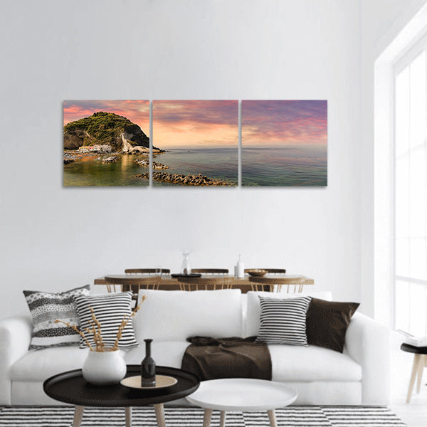 Sunset on Santangelo panoramic canvas wall art.