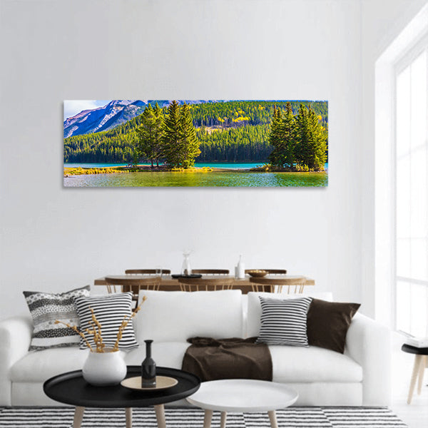 Golden Autumn in Canada panoramic canvas wall art.