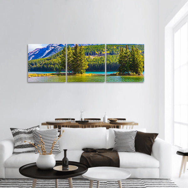 Golden Autumn in Canada panoramic canvas wall art.