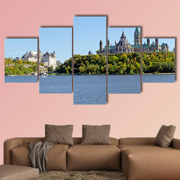 Parliament Buildings in Ottawa and Fairmont Chateau Laurier, Ontario, Canada Multi panel canvas wall art
