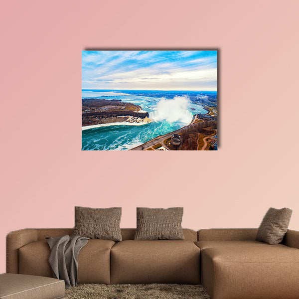 Niagara falls between United States of America canvas wall art