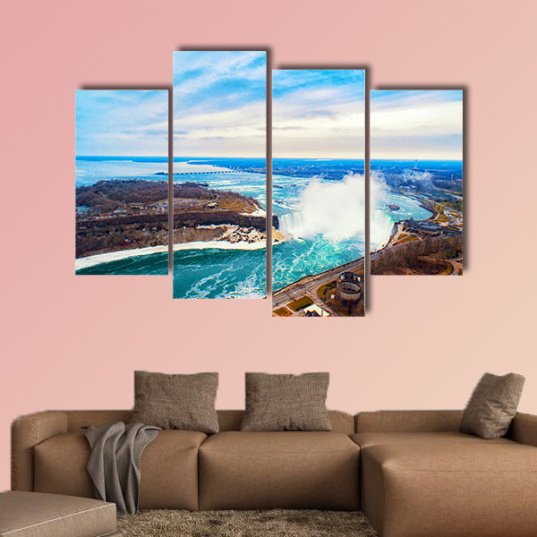 Niagara falls between United States of America canvas wall art