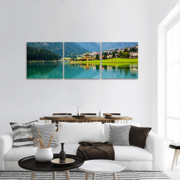 Beautiful mountain village landscape panoramic canvas wall art