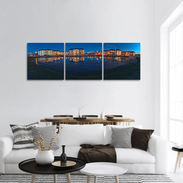 Safe neighborhood with modern apartment buildings Panoramic canvas Wall Art