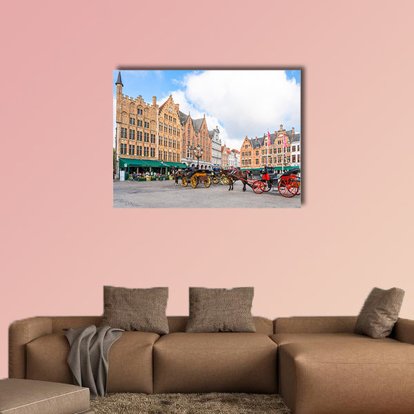 The Markt of Bruges in the heart of the city, Belgium multi panel canvas wall art
