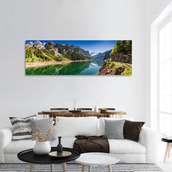 Gosausee lake in Gosauin spring panoramic canvas wall art
