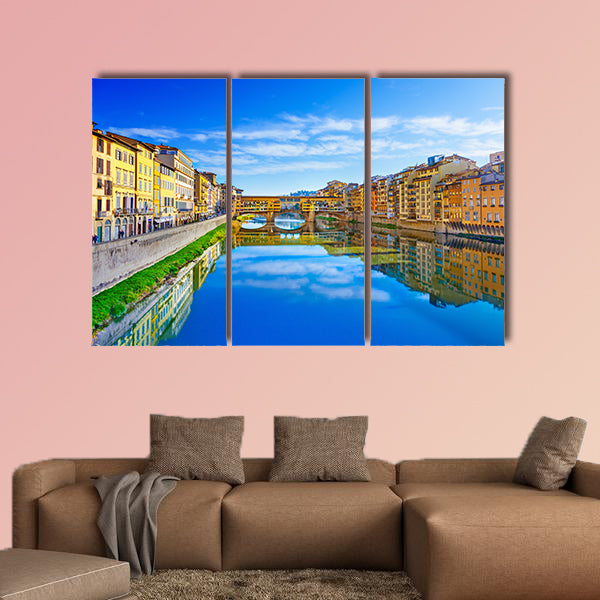 View of Ponte Vecchio, Florence, Italy multi panel canvas wall art