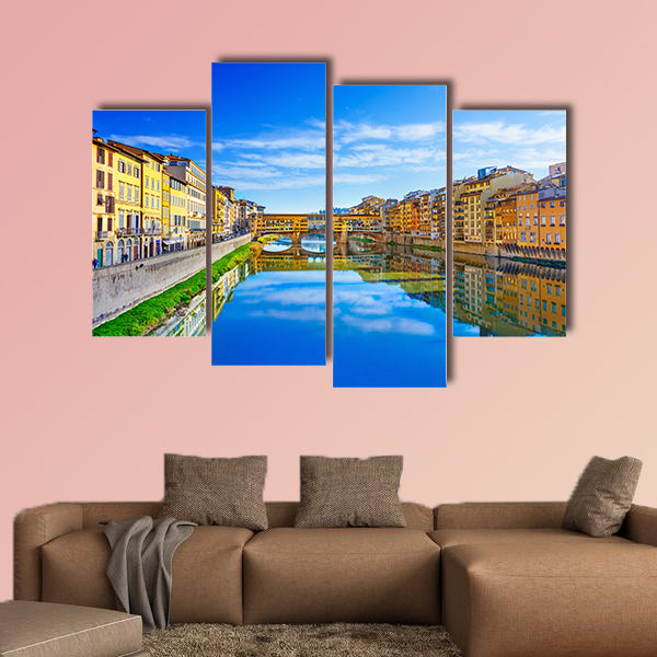 View of Ponte Vecchio, Florence, Italy multi panel canvas wall art