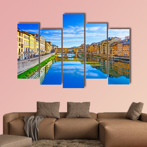 View of Ponte Vecchio, Florence, Italy multi panel canvas wall art