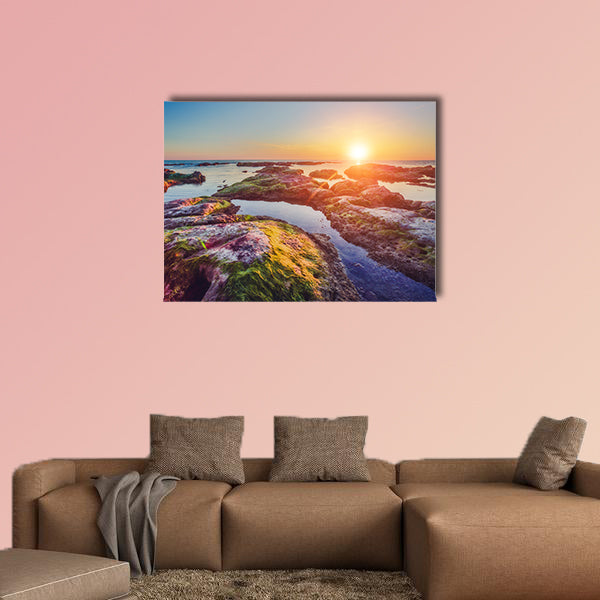 Wonderful azure sea on a sunny day Multi panel canvas wall art