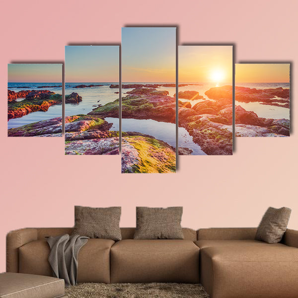 Wonderful azure sea on a sunny day Multi panel canvas wall art
