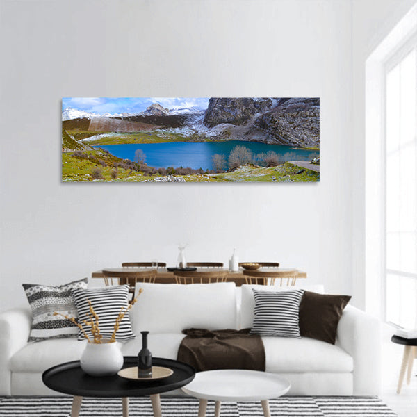 Enol Lake in Picos de Europa panoramic canvas wall art