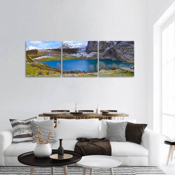 Enol Lake in Picos de Europa panoramic canvas wall art